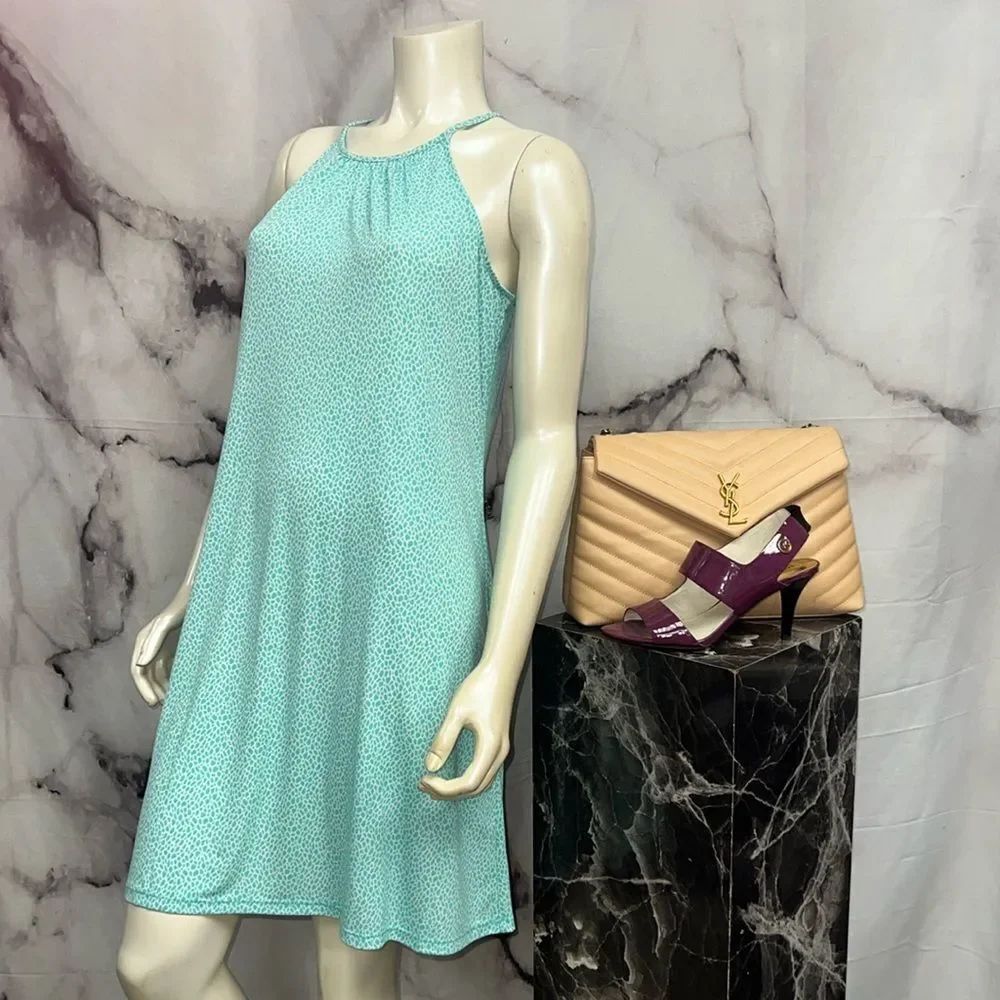 *Michael Kors, aqua and white animal print
